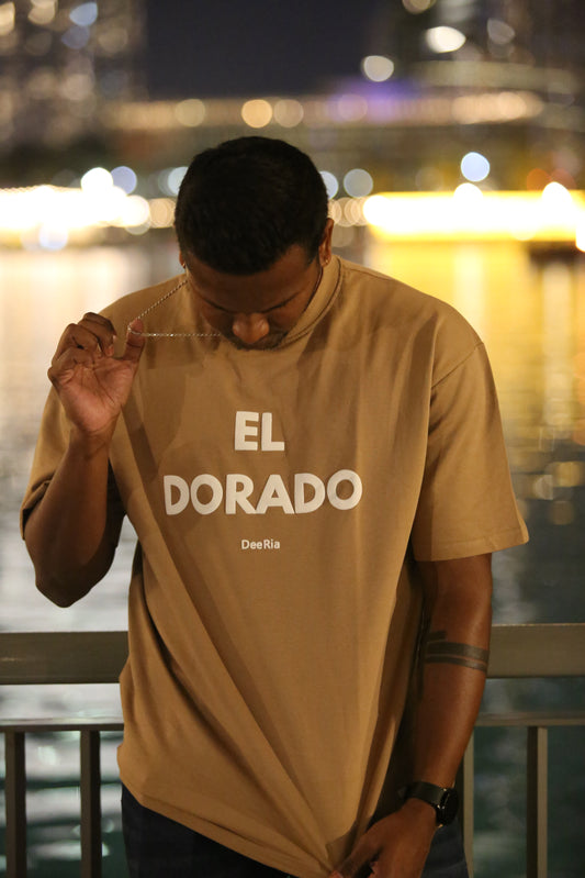 Beige Oversized EL Dorado T-shirts for Men and Women