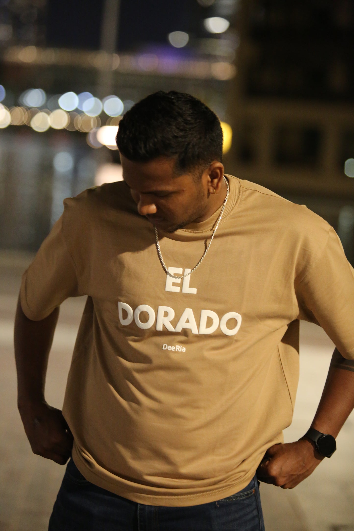 Beige Oversized EL Dorado T-shirts for Men and Women