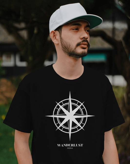 Black Oversized Compass T-Shirts for Men and Women